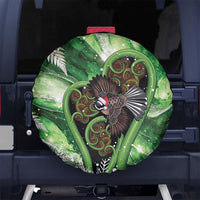 Piwakawaka New Zealand Christmas In July Spare Tire Cover NZ Aroha Koru Fern Marble Vibes
