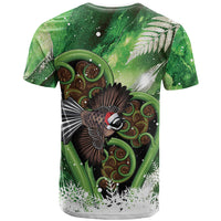 Piwakawaka New Zealand Christmas In July T Shirt NZ Aroha Koru Fern Marble Vibes