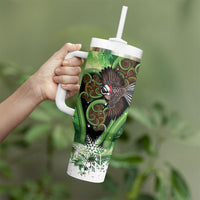 Piwakawaka New Zealand Christmas In July Tumbler With Handle NZ Aroha Koru Fern Marble Vibes