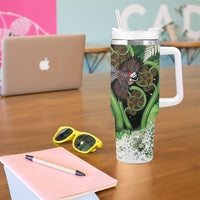 Piwakawaka New Zealand Christmas In July Tumbler With Handle NZ Aroha Koru Fern Marble Vibes