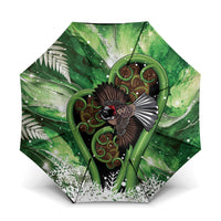 Piwakawaka New Zealand Christmas In July Umbrella NZ Aroha Koru Fern Marble Vibes