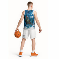 Tui Bird New Zealand Christmas In July Basketball Jersey NZ Aroha Koru Fern Marble Vibes