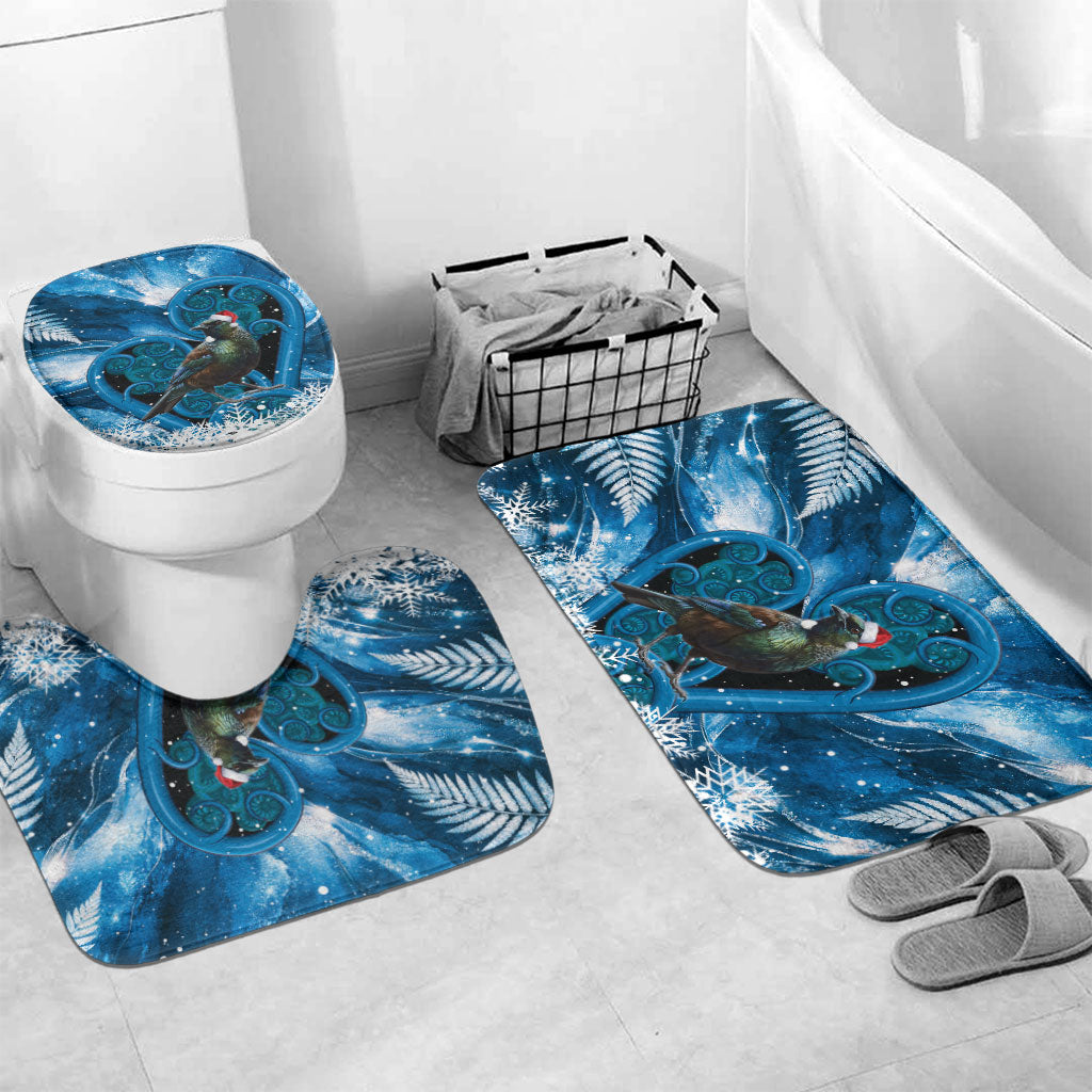 Tui Bird New Zealand Christmas In July Bathroom Set NZ Aroha Koru Fern Marble Vibes
