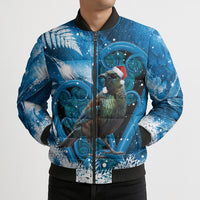 Tui Bird New Zealand Christmas In July Bomber Puffer Jacket NZ Aroha Koru Fern Marble Vibes