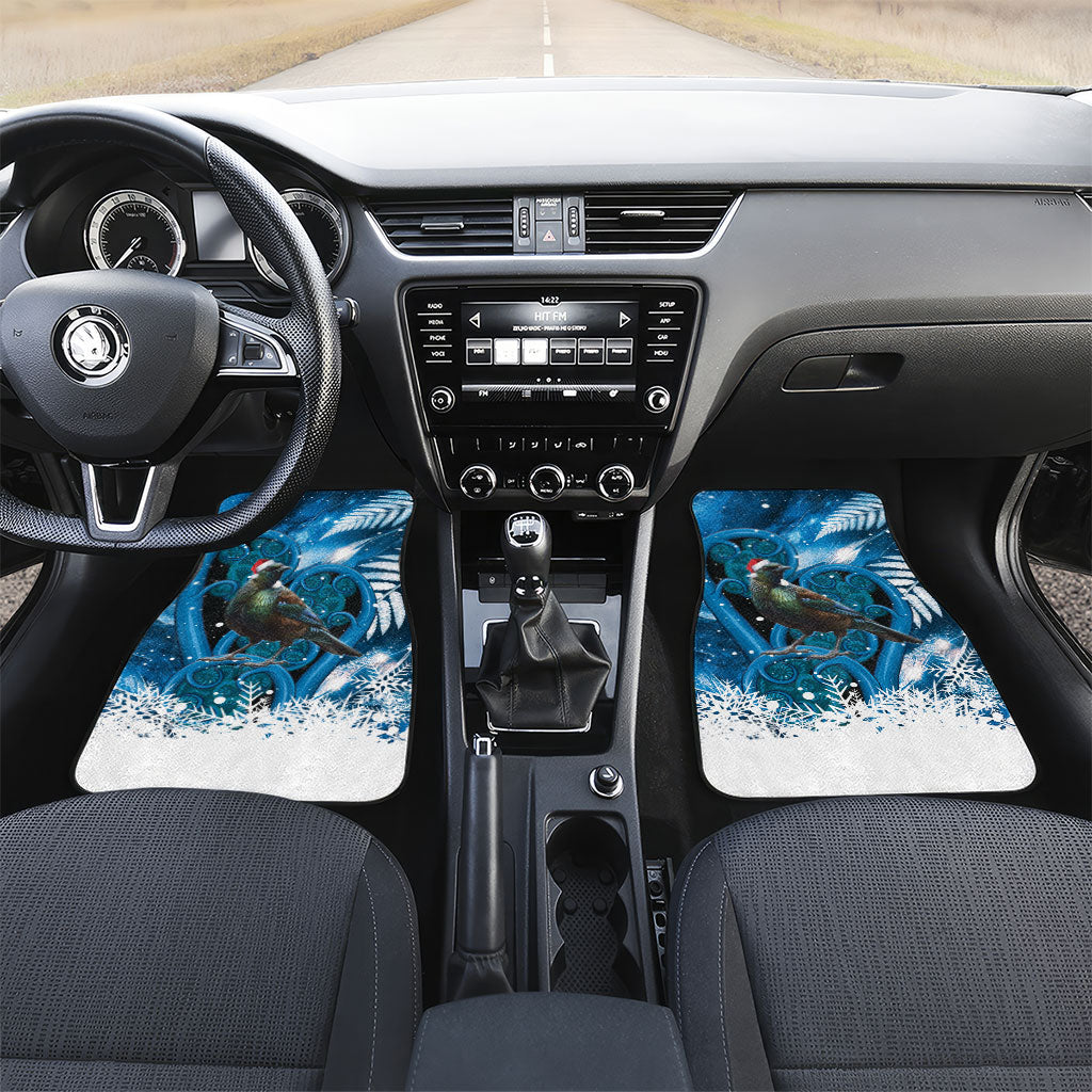 Tui Bird New Zealand Christmas In July Car Mats NZ Aroha Koru Fern Marble Vibes