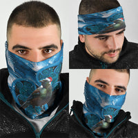 Tui Bird New Zealand Christmas In July Neck Gaiter NZ Aroha Koru Fern Marble Vibes