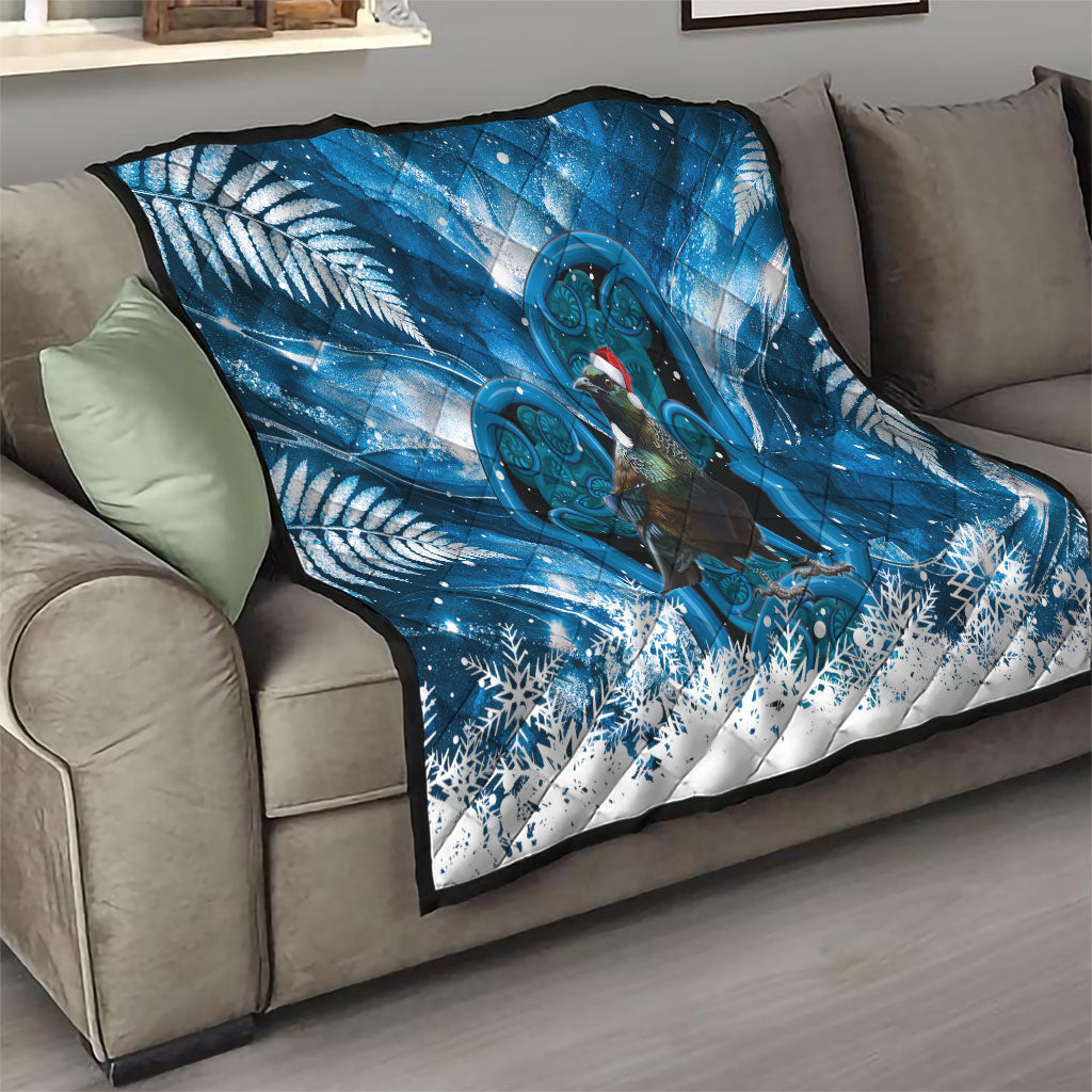 Tui Bird New Zealand Christmas In July Quilt NZ Aroha Koru Fern Marble Vibes