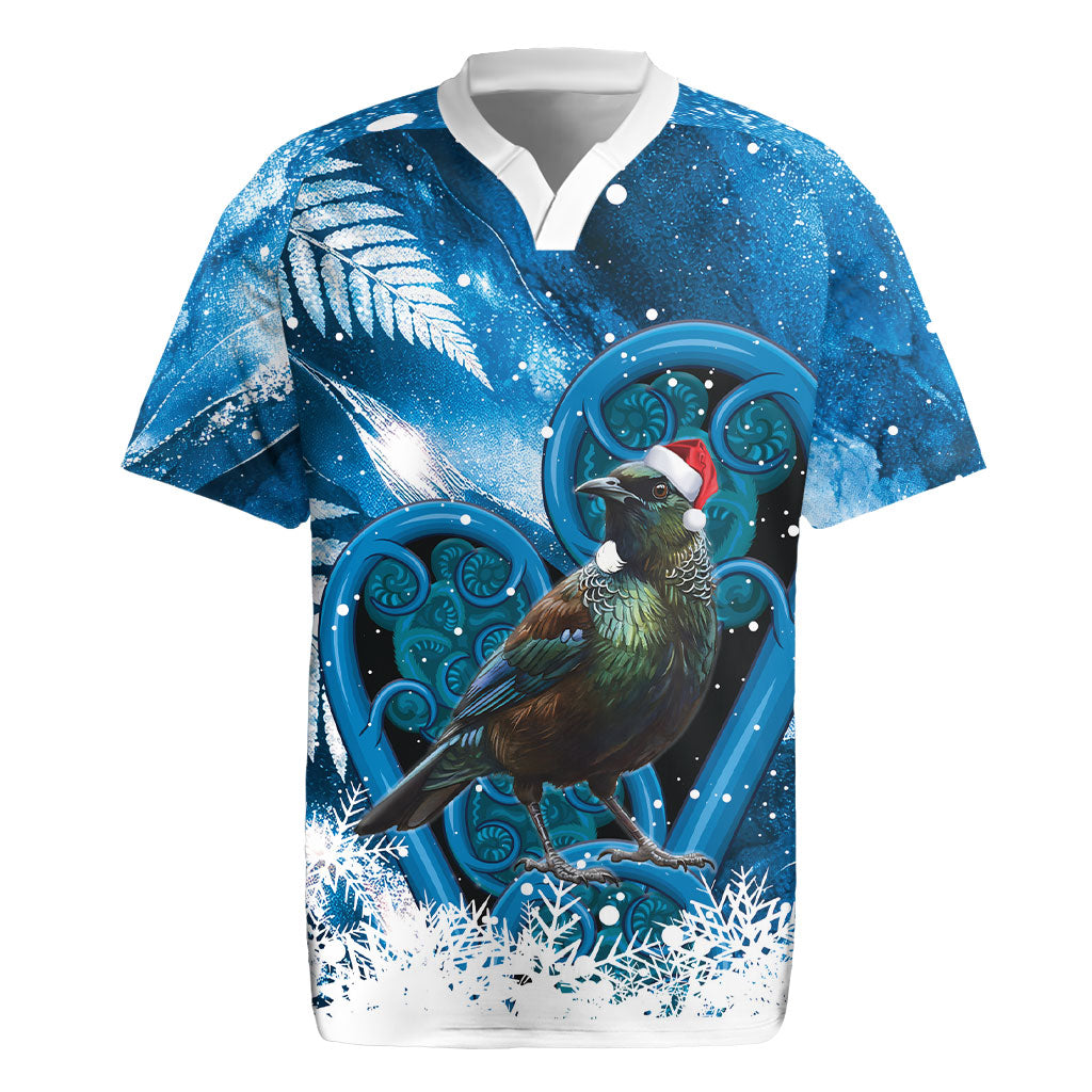 Tui Bird New Zealand Christmas In July Rugby Jersey NZ Aroha Koru Fern Marble Vibes