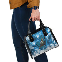 Tui Bird New Zealand Christmas In July Shoulder Handbag NZ Aroha Koru Fern Marble Vibes
