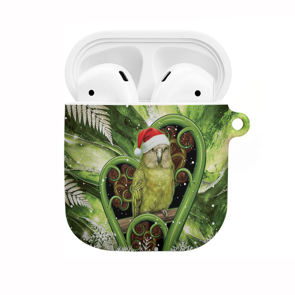 Kakapo New Zealand Christmas In July AirPods Case NZ Aroha Koru Fern Marble Vibes