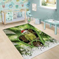 Kakapo New Zealand Christmas In July Area Rug NZ Aroha Koru Fern Marble Vibes