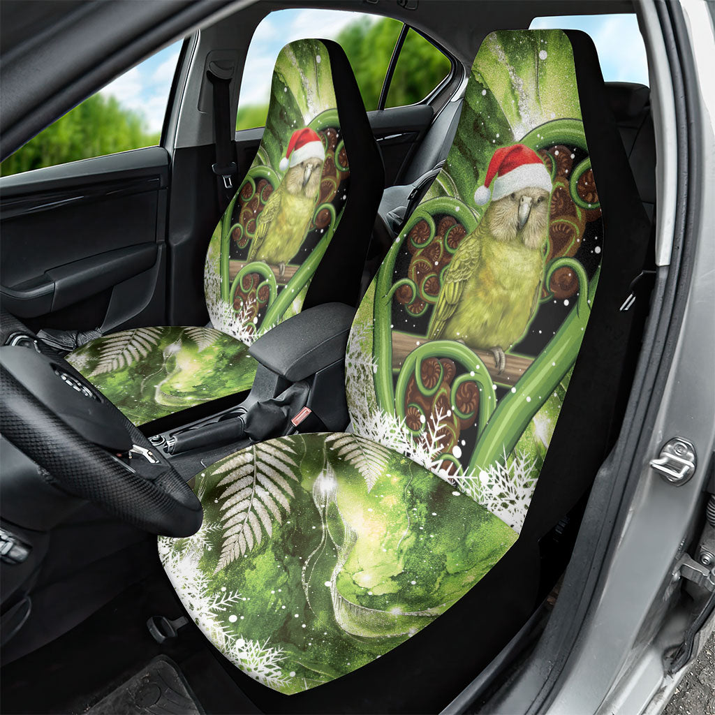 Kakapo New Zealand Christmas In July Car Seat Cover NZ Aroha Koru Fern Marble Vibes