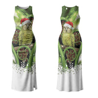 Kakapo New Zealand Christmas In July Couples Matching Tank Maxi Dress and Hawaiian Shirt NZ Aroha Koru Fern Marble Vibes LT14 - Polynesian Pride
