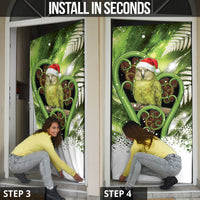 Kakapo New Zealand Christmas In July Door Cover NZ Aroha Koru Fern Marble Vibes