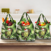 Kakapo New Zealand Christmas In July Grocery Bag NZ Aroha Koru Fern Marble Vibes
