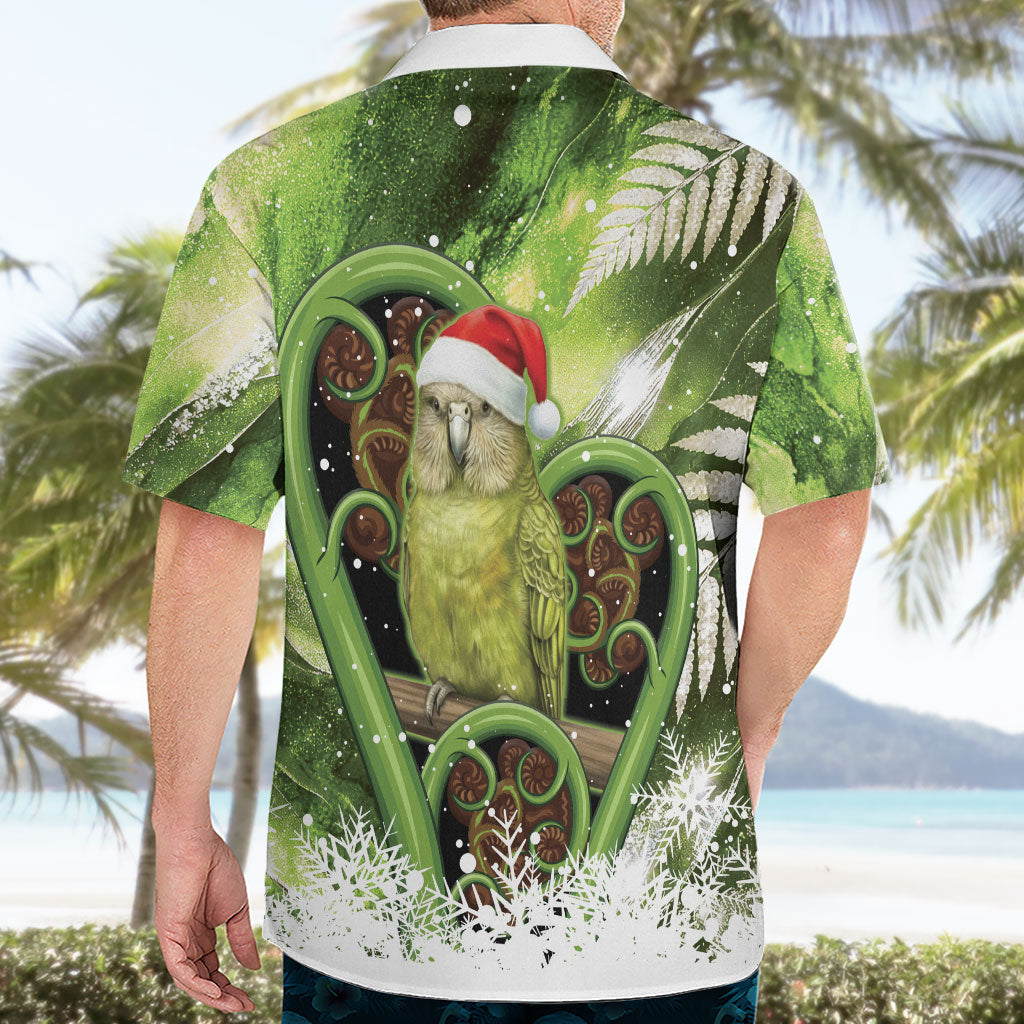 Kakapo New Zealand Christmas In July Hawaiian Shirt NZ Aroha Koru Fern Marble Vibes