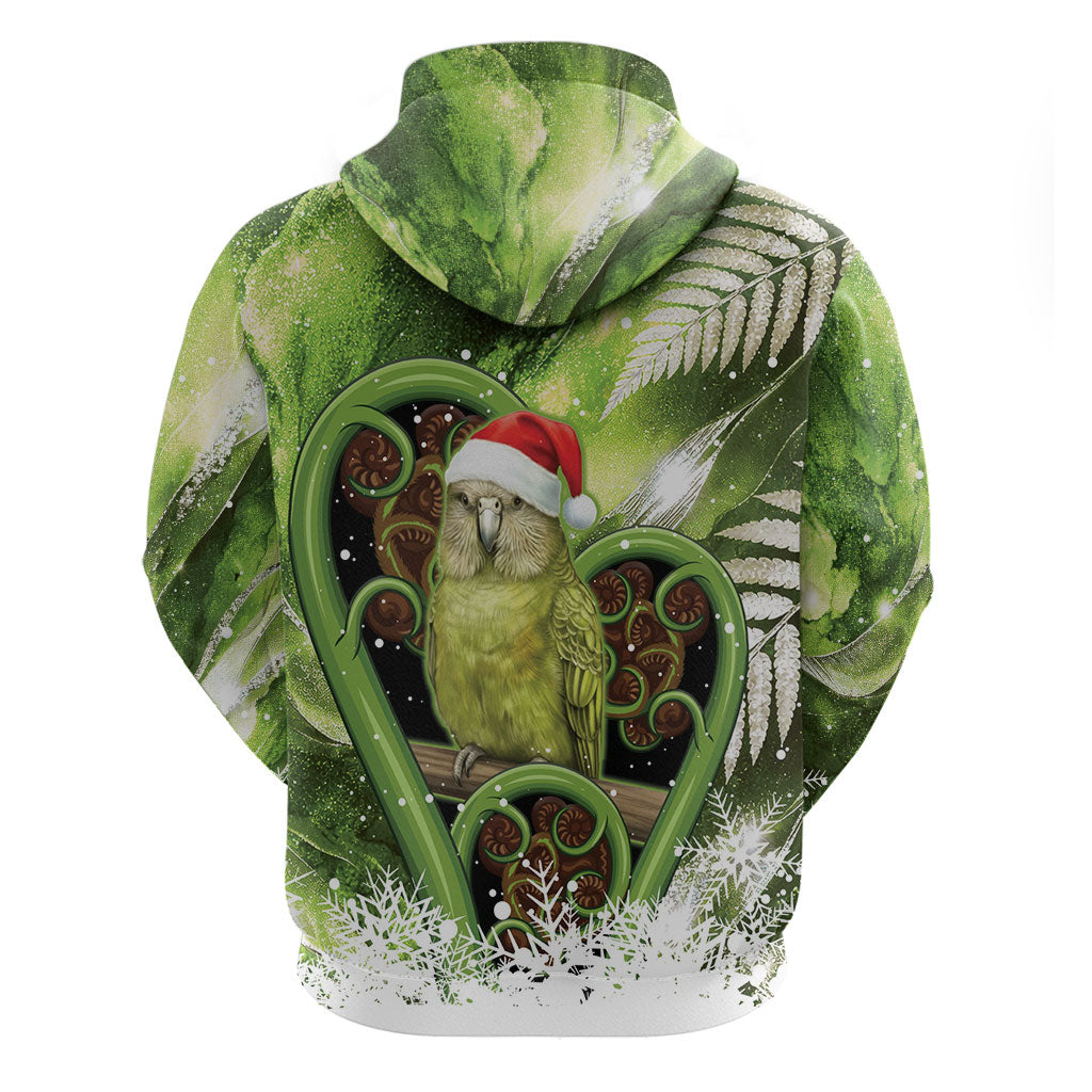 Kakapo New Zealand Christmas In July Hoodie NZ Aroha Koru Fern Marble Vibes