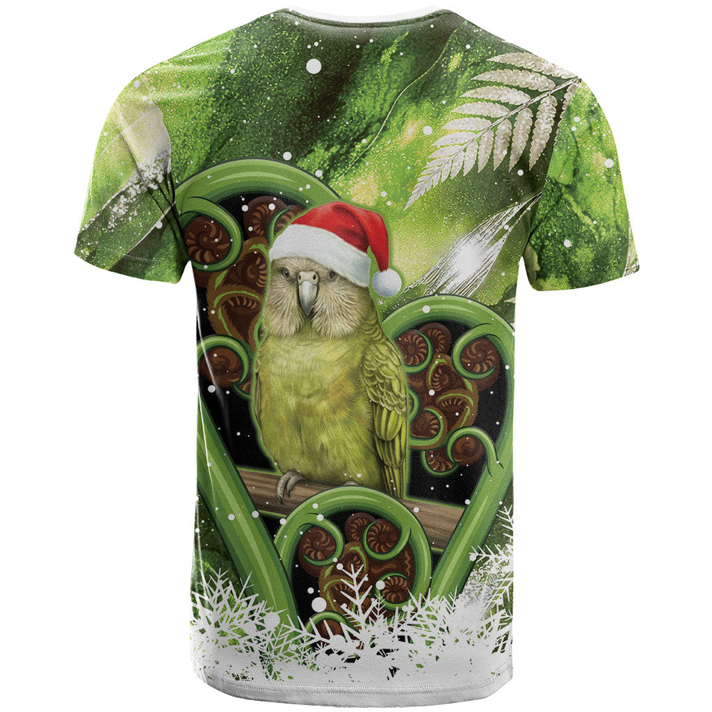 Kakapo New Zealand Christmas In July T Shirt NZ Aroha Koru Fern Marble Vibes