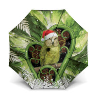 Kakapo New Zealand Christmas In July Umbrella NZ Aroha Koru Fern Marble Vibes