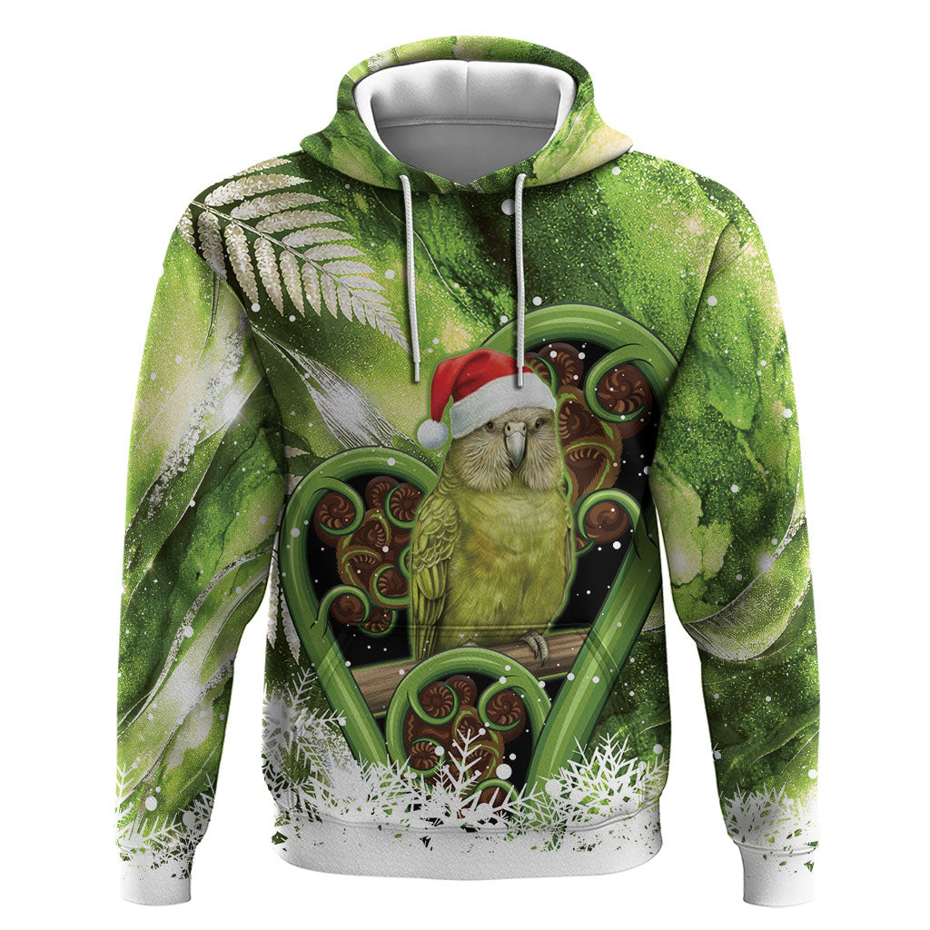 Kakapo New Zealand Christmas In July Zip Hoodie NZ Aroha Koru Fern Marble Vibes