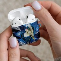 Sulphur-crested Cockatoo New Zealand Christmas In July AirPods Case NZ Aroha Koru Fern Marble Vibes