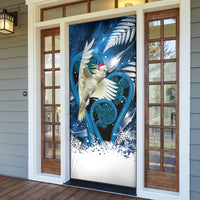 Sulphur-crested Cockatoo New Zealand Christmas In July Door Cover NZ Aroha Koru Fern Marble Vibes