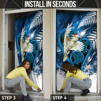 Sulphur-crested Cockatoo New Zealand Christmas In July Door Cover NZ Aroha Koru Fern Marble Vibes