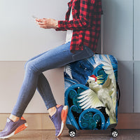 Sulphur-crested Cockatoo New Zealand Christmas In July Luggage Cover NZ Aroha Koru Fern Marble Vibes
