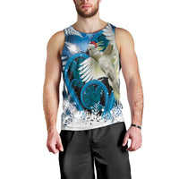 Sulphur-crested Cockatoo New Zealand Christmas In July Men Tank Top NZ Aroha Koru Fern Marble Vibes