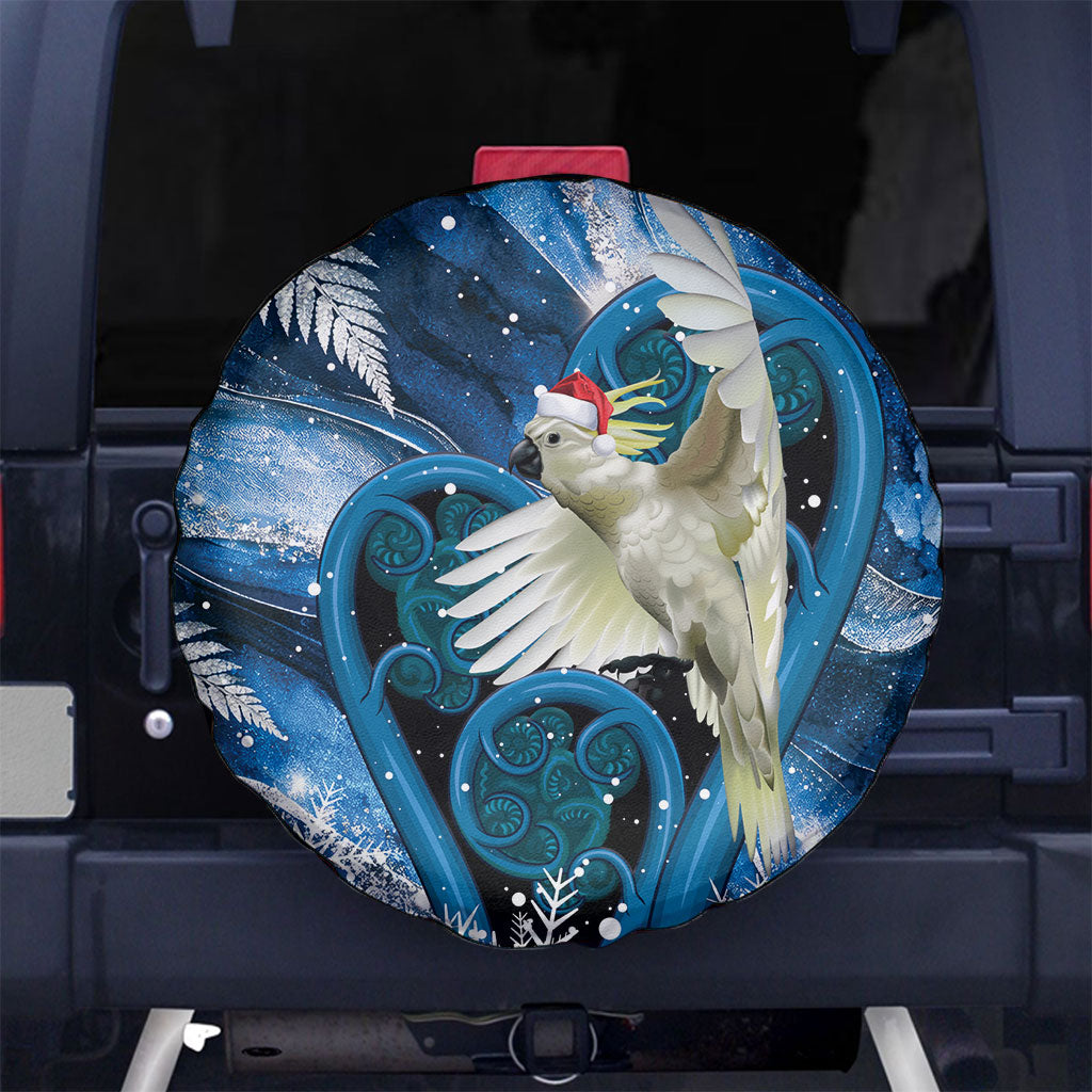 Sulphur-crested Cockatoo New Zealand Christmas In July Spare Tire Cover NZ Aroha Koru Fern Marble Vibes
