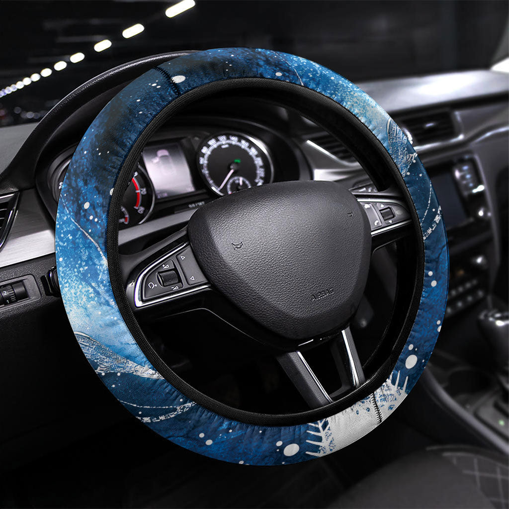 Sulphur-crested Cockatoo New Zealand Christmas In July Steering Wheel Cover NZ Aroha Koru Fern Marble Vibes