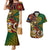 Vanuatu and Australia Couples Matching Mermaid Dress And Hawaiian Shirt Vanuatuan Polynesian Mix Aussie Aboriginal Art LT14 Black - Polynesian Pride