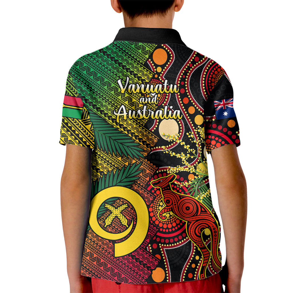 Vanuatu and Australia Kid Polo Shirt Vanuatuan Polynesian Mix Aussie Aboriginal Art LT14 - Polynesian Pride
