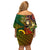 Vanuatu and Australia Off Shoulder Short Dress Vanuatuan Polynesian Mix Aussie Aboriginal Art LT14 - Polynesian Pride