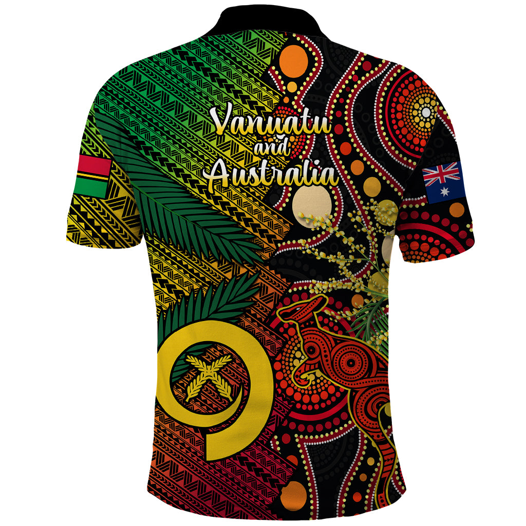 Vanuatu and Australia Polo Shirt Vanuatuan Polynesian Mix Aussie Aboriginal Art LT14 - Polynesian Pride