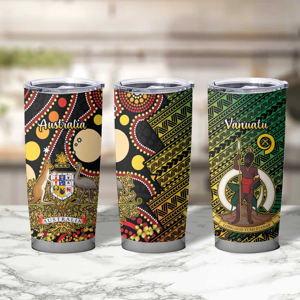 Vanuatu and Australia Tumbler Cup Vanuatuan Polynesian Mix Aussie Aboriginal Art LT14 - Polynesian Pride