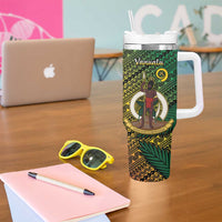 Vanuatu and Australia Tumbler With Handle Vanuatuan Polynesian Mix Aussie Aboriginal Art