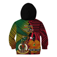 Vanuatu and Papua New Guinea Kid Hoodie Vanuatuan With PNG Polynesian Pattern LT14 - Polynesian Pride