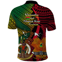 Vanuatu and Papua New Guinea Polo Shirt Vanuatuan With PNG Polynesian Pattern LT14 - Polynesian Pride