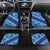 Vintage Blue Polynesia Car Mats Plumeria With Hibiscus Tropical Vibes