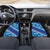 Vintage Blue Polynesia Car Mats Plumeria With Hibiscus Tropical Vibes