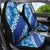 Vintage Blue Polynesia Car Seat Cover Plumeria With Hibiscus Tropical Vibes