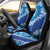 Vintage Blue Polynesia Car Seat Cover Plumeria With Hibiscus Tropical Vibes