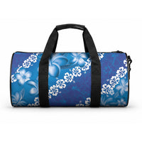 Vintage Blue Polynesia Duffle Bag Plumeria With Hibiscus Tropical Vibes LT14 One size Blue - Polynesian Pride