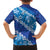 Vintage Blue Polynesia Family Matching Puletasi and Hawaiian Shirt Plumeria With Hibiscus Tropical Vibes