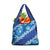 Vintage Blue Polynesia Grocery Bag Plumeria With Hibiscus Tropical Vibes