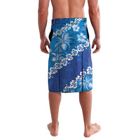 Vintage Blue Polynesia Lavalava Plumeria With Hibiscus Tropical Vibes LT14 - Polynesian Pride