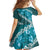 Vintage Dark Cyan Polynesia Family Matching Mermaid Dress and Hawaiian Shirt Plumeria With Hibiscus Tropical Vibes