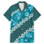 Vintage Dark Cyan Polynesia Family Matching Mermaid Dress and Hawaiian Shirt Plumeria With Hibiscus Tropical Vibes