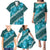 Vintage Dark Cyan Polynesia Family Matching Puletasi and Hawaiian Shirt Plumeria With Hibiscus Tropical Vibes